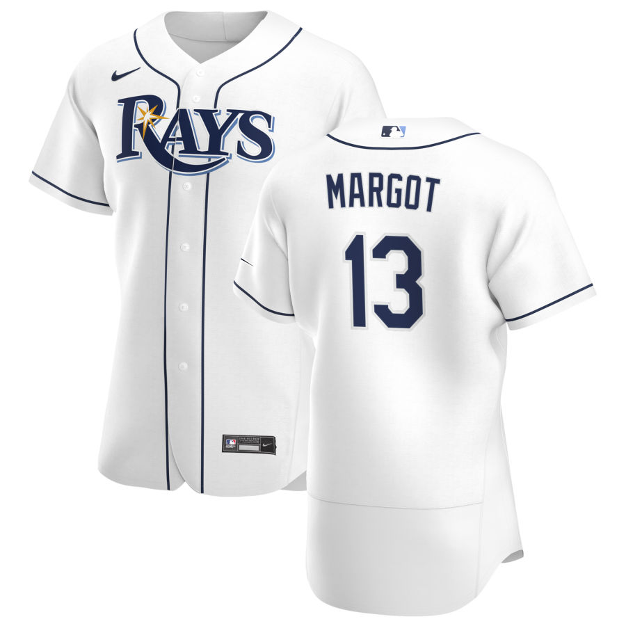 Tampa Bay Rays #13 Manuel Margot Men Nike White Home 2020 Authentic Player MLB Jersey